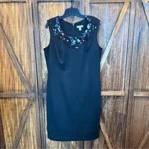 Chic Black Sleeveless Dress with Sequin Accents
